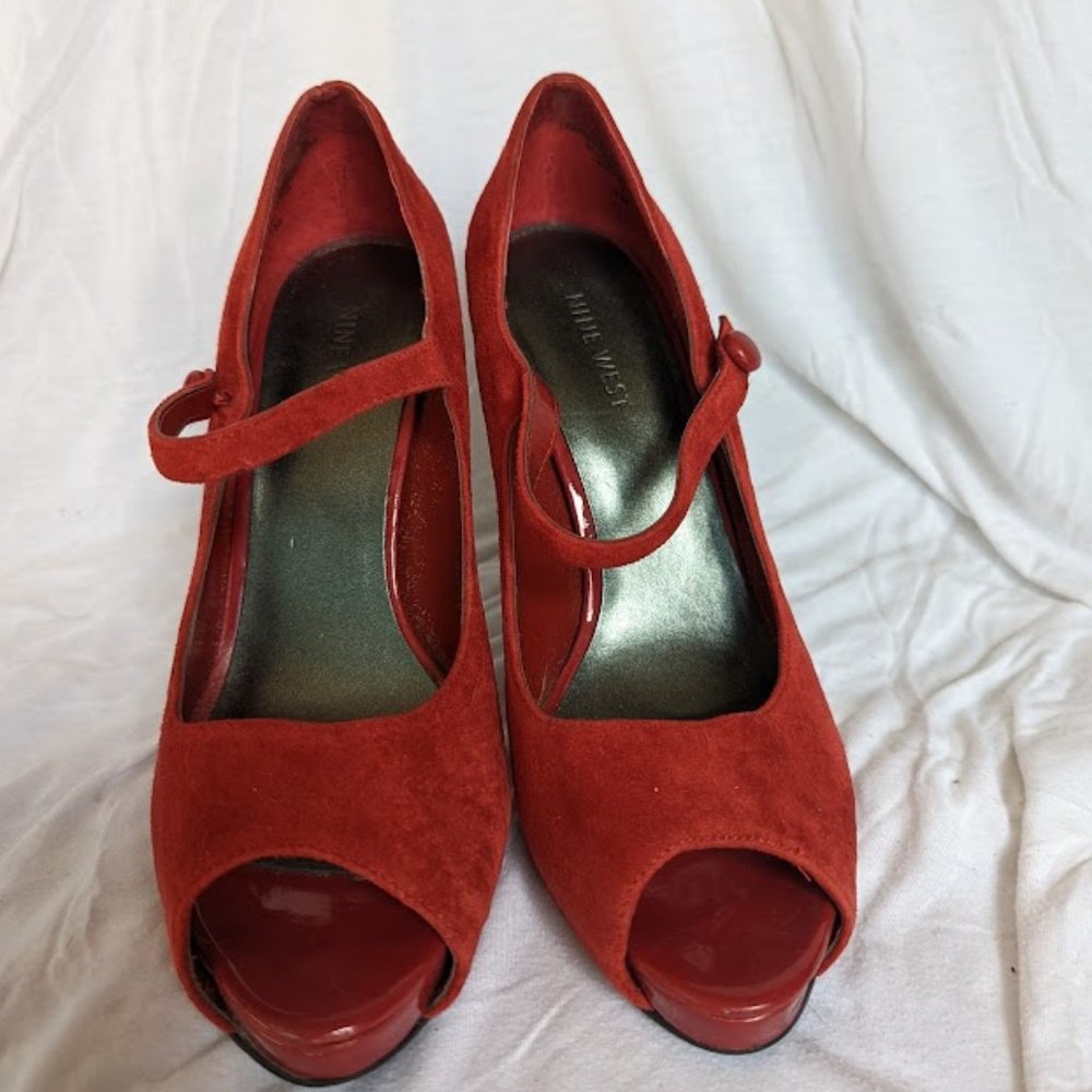 Nine West peep-toe Mary Jane heels